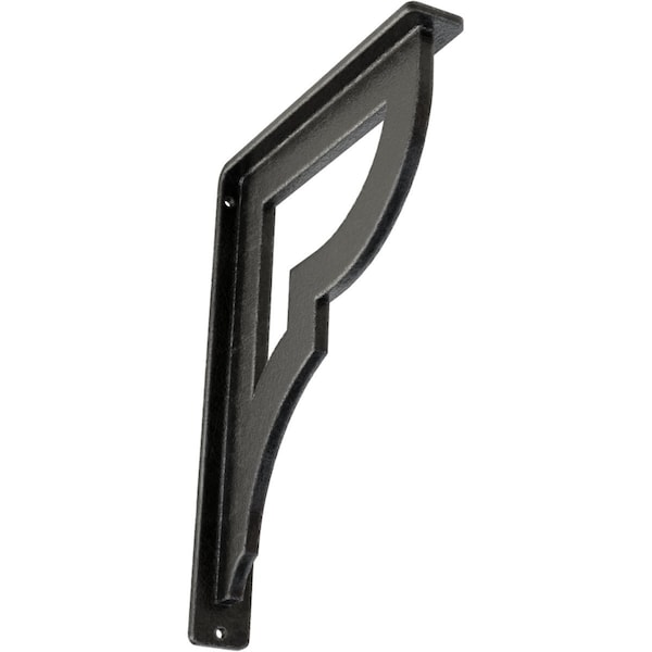 Ekena Millwork Bradford Wrought Iron Bracket, (Single center brace), Antiqued Pewter 1 1/2"W x 7 1/2"D x 10"H BKTM01X07X10SBRAPW - main